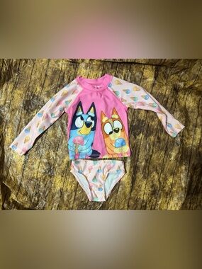 Girls Bluey Rashguard Two-Piece Swim Set  2T